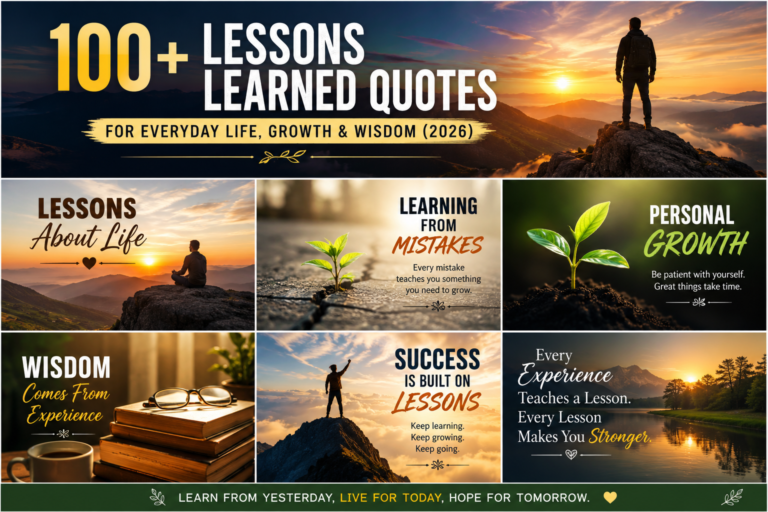 100+ Lessons Learned Quotes for Everyday Life, Growth & Wisdom (2026)